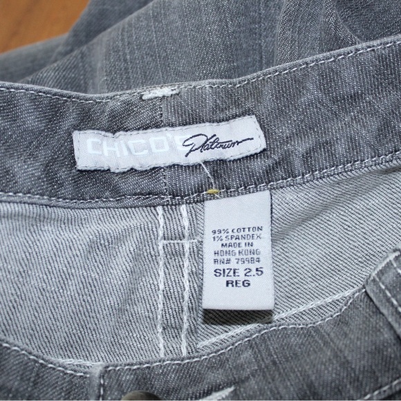 CHICOS PLATINUM Gray black wash boot cut  jeans denim pants Sz 2.5 (US 14) - Picture 3 of 9